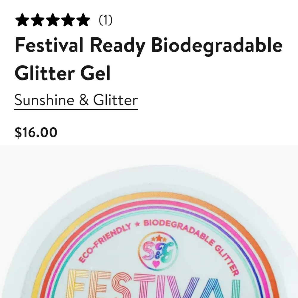 Festival Ready Biodegradable Glitter Gel - Rainbow  Never opened!